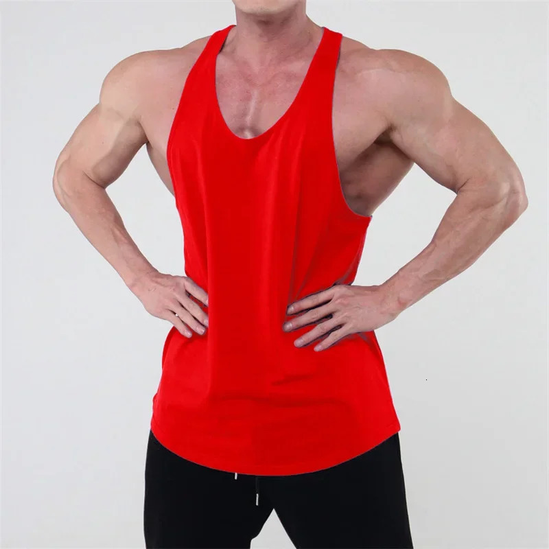 Running vest mens summer sports gym cotton training 250430Z