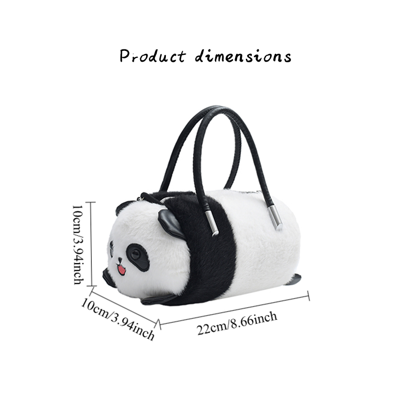 panda plush crossbody bag new cute plush panda bucket bag large capacity panda shoulder bucket bag 666