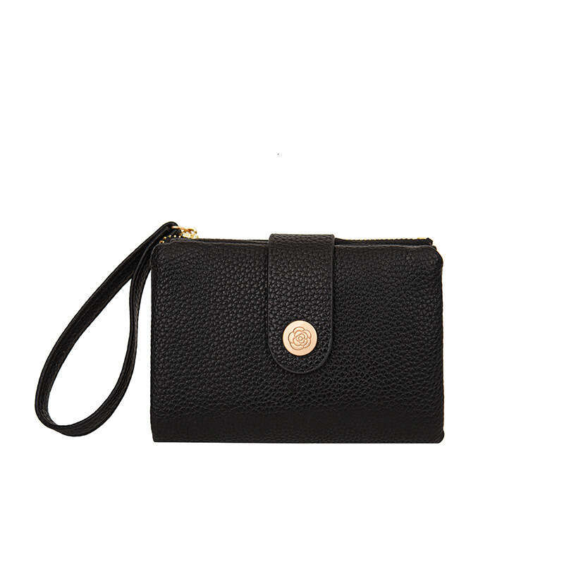 Women's New Lychee Pattern Solid Color Card Bag Thin Short Simple Zero Wallet designer bag