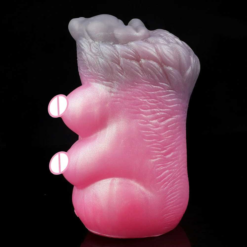 GEEBA Animal She wolf Fantasy Dual Channel Penile Stroke Silicone Male Masturbation Reality Vaginal Texture Pocket Cat Sex Toy W250506