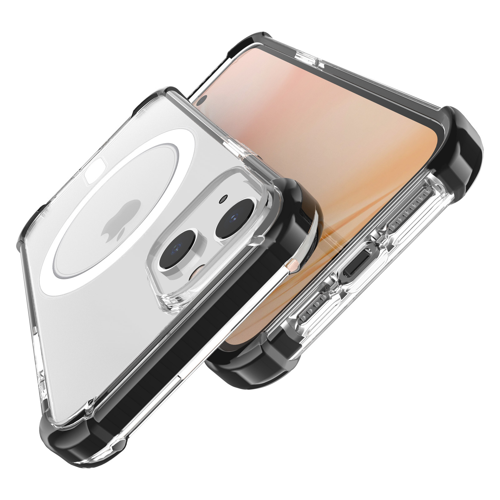 Premium Strong Magnetic Shockproof Transparent Clear Acrylic Phone Cases for iPhone 16 16E 15 14 13 12 11 Pro MAX Mini XS Max X XR 6 7 8 Plus Military