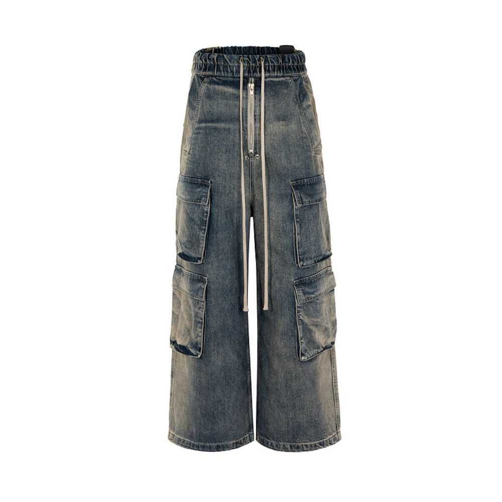Mens casual goods denim jeans cotton mens clothing autumn straight loose high street blue jeans Owens pants W250506