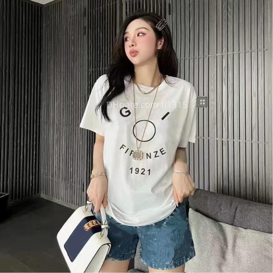 Designer brand high quality cotton round collar women's T-shirt European and American fashion letter printing logo Men's summer leisure couple short sleeves