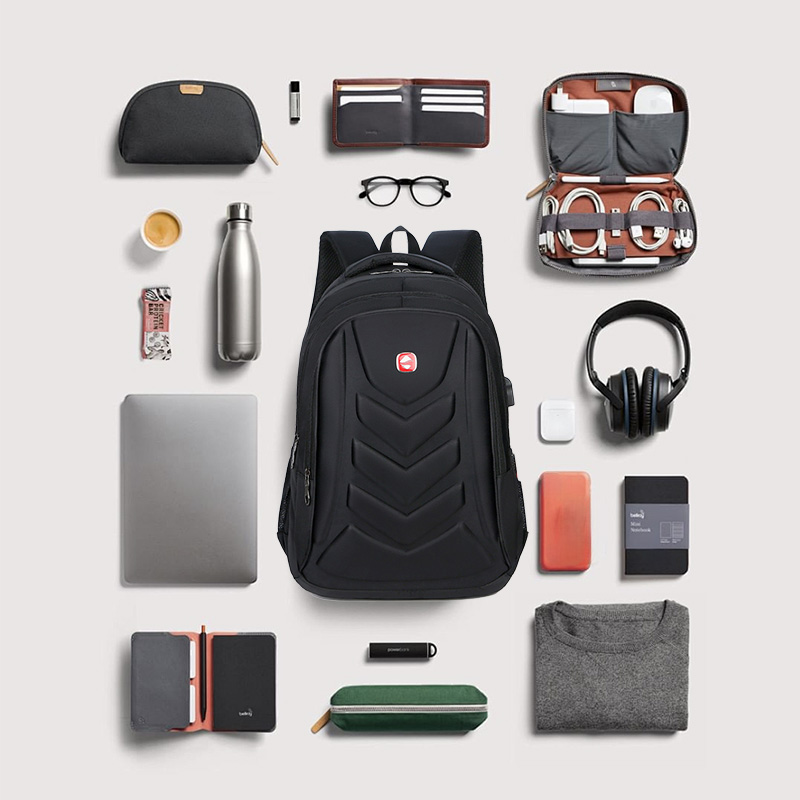 lightweight high quality business casual backpack for men usb charging port adjustable shoulder straps for office travel school 8612