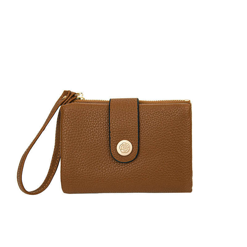 Women's New Lychee Pattern Solid Color Card Bag Thin Short Simple Zero Wallet designer bag