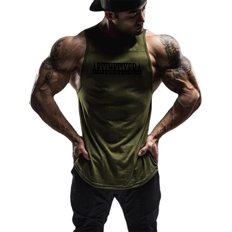 Muscle mens sleeveless round neck breathable cotton sports vest casual slim fit underwear 250430Z
