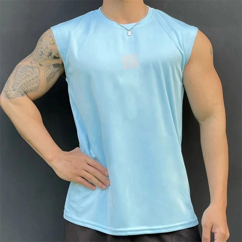 training vest mens summer fitness round neck loose underwear basketball top outdoor 250430Z