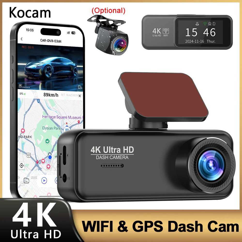 car dvr Kocam 4K Dash Cam Front and Rear Dual Channels Dashcam With 24H Parking Monitoring Night Vision DVR Recorder Black Box For Car R250506