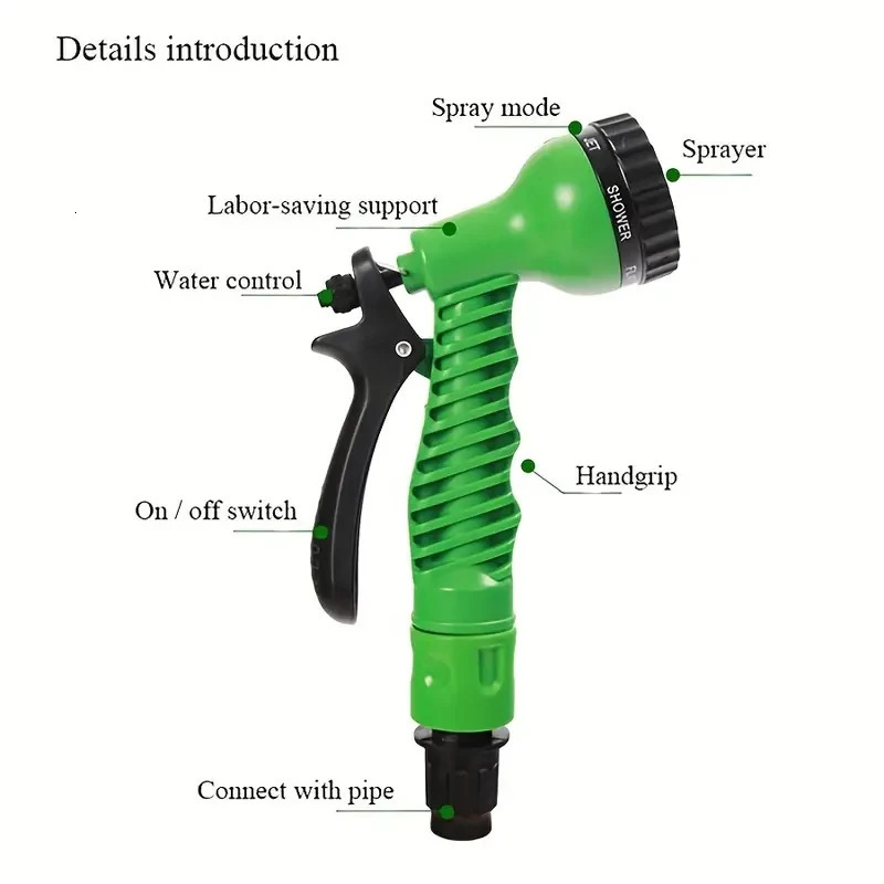 Garden water hose High pressure car washing Expandable magic Household multifunction garden cleaning spray 250506