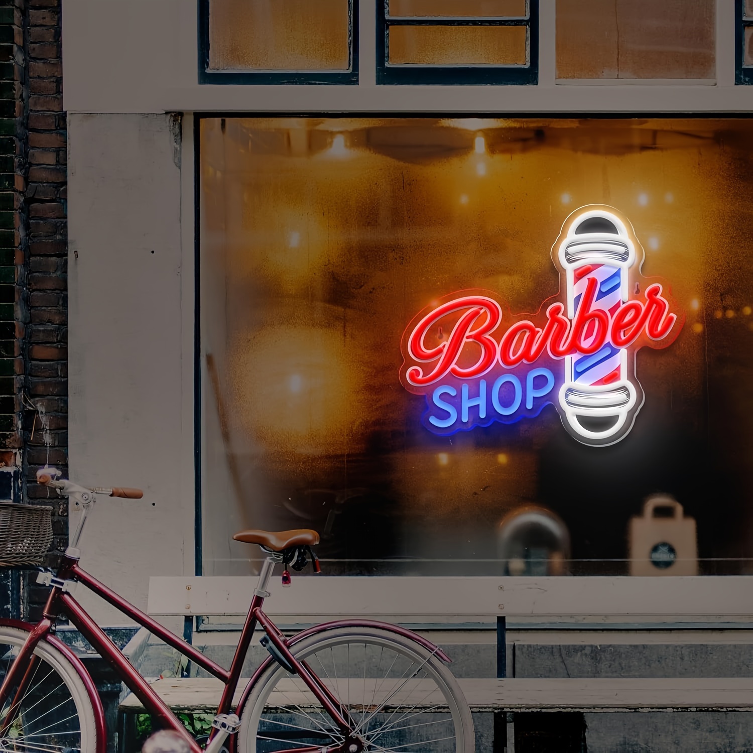 Barber Shop Neon Sign LED Lights for Hair Salon Decor - Dimmable Advertising Light Up for Studio, Business Store - Hairdresser Gift