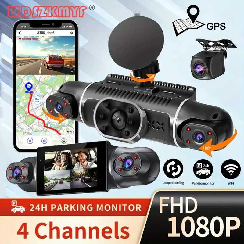 car dvr 4Lens WIFI 360Camera 1080P DashCam for Cars GPS Video Recorder Car Dvr Rear View Camera Night Vision Parking Monitor Black Box R250506