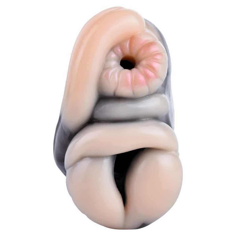 GEEBA Dual Channel Animal Giraffe Aircraft Cup Soft Silicone Male Masturbators Realistic Vagina Prostate Massage Adult Sex Toys W250506