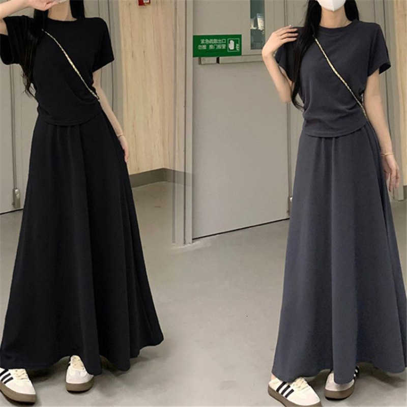 Plus size Dresses woman summer short sleeved T-shirt top skirt half skirt fashionable for women