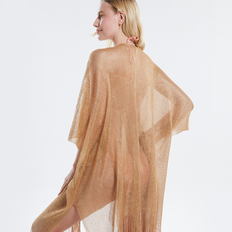 K635 2024 New European and American Style Sexy Mesh Sunscreen Solid Color Sunscreen Shawl Scarf Fashionable Women's Shawl Scarf