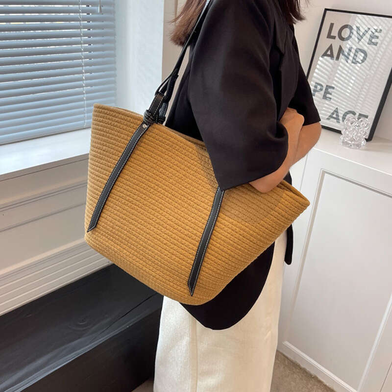 Summer Woven Bag Beach Bag Large Capacity Cotton Thread New French Hand Held Straw Woven Bag Versatile Commuting Tote Women S Bag KQ KQ