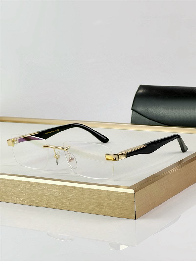 Fashion prescription eyeglasses THE ARTIST I rimless frame clear legs optical glasses transparent lens simple business style for men with case