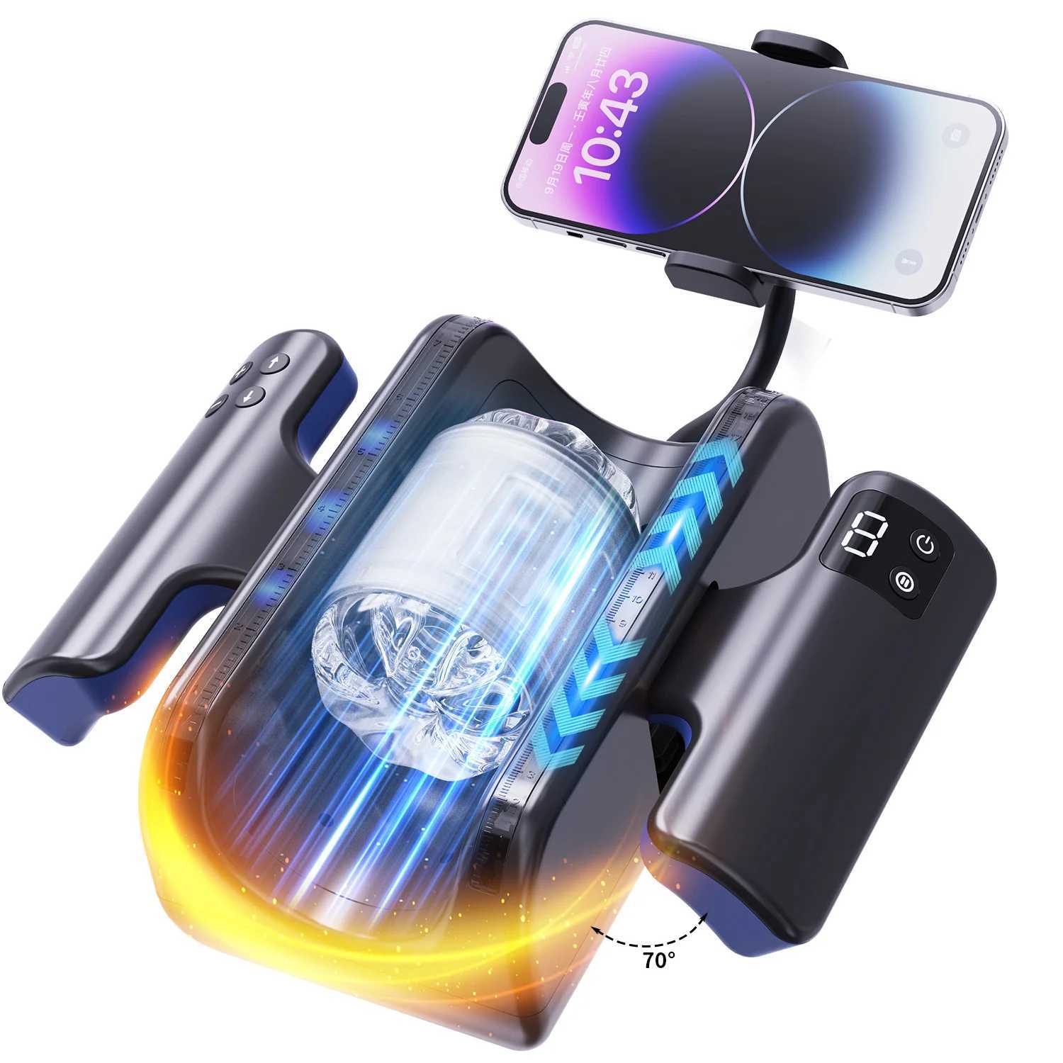 Automatic Telescopic Male Masturbator High Speed Piston Stroker Pocket Pussy with 12cm Thrusting Distance Sex Toys for Men 18XJ250506