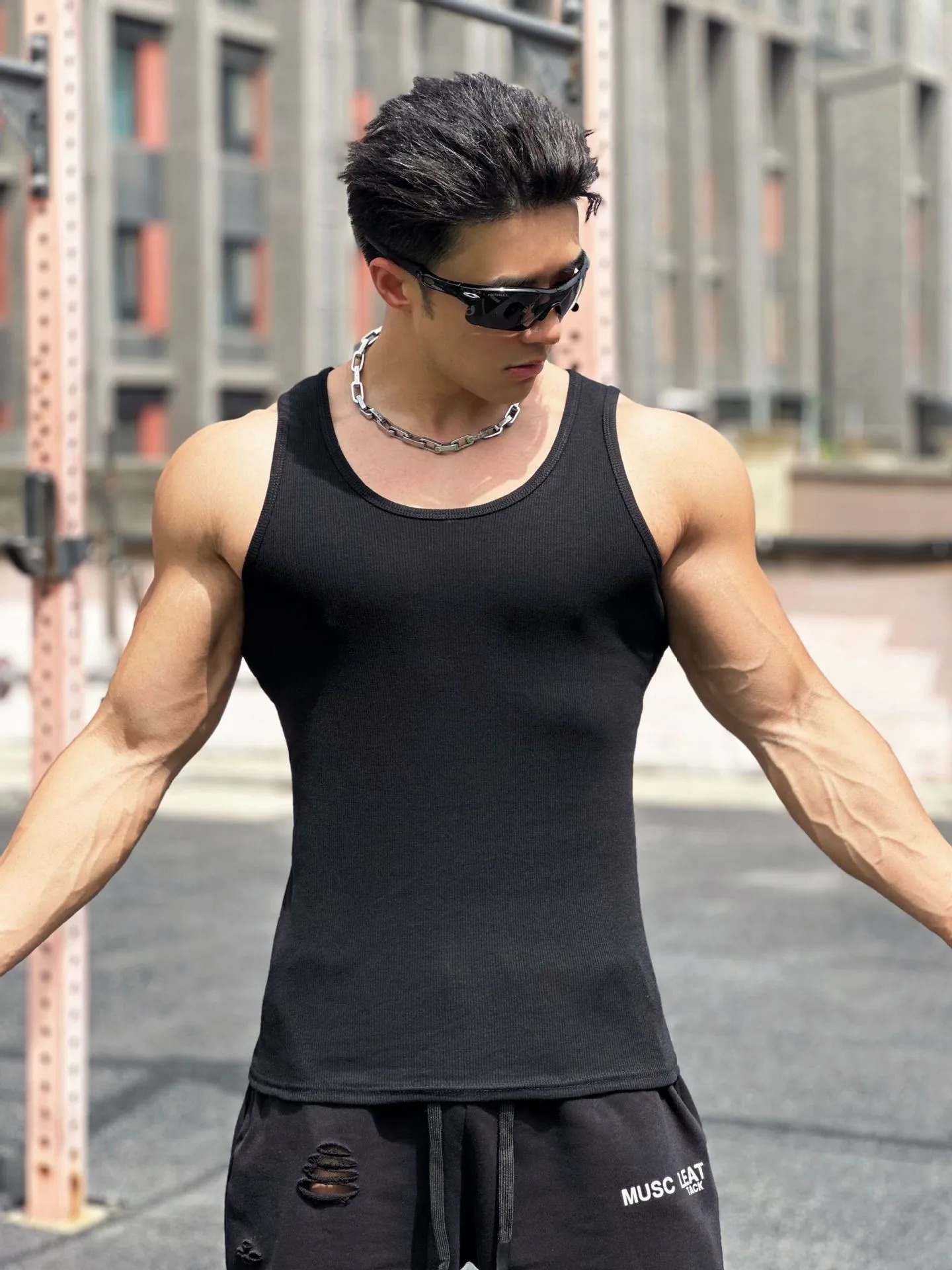 American summer vest high elasticity quick drying slim sports training muscle foundation mens sleeveless underwear 250430Z