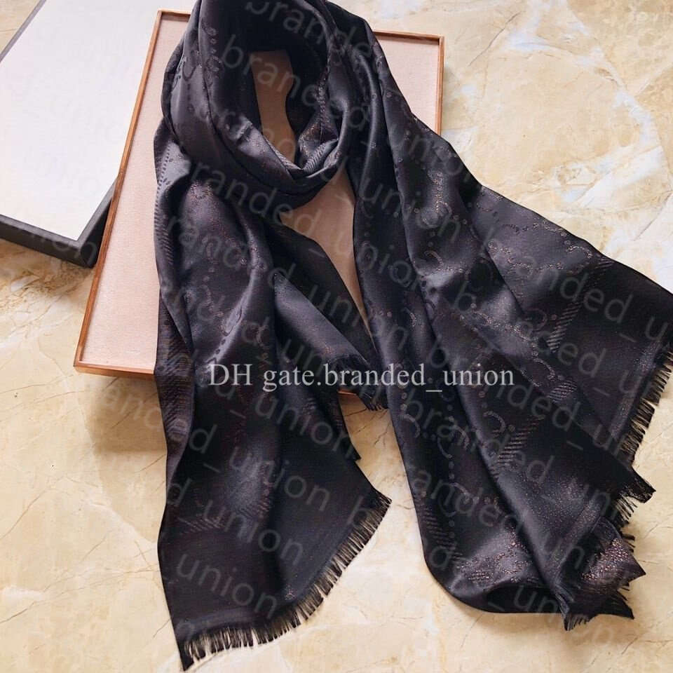 Top high-end silk scarf professional explosive classic letters scarves soft fashion brand design Spring Autumn Floral Letter Printed Gold Long Shawls size 180*70