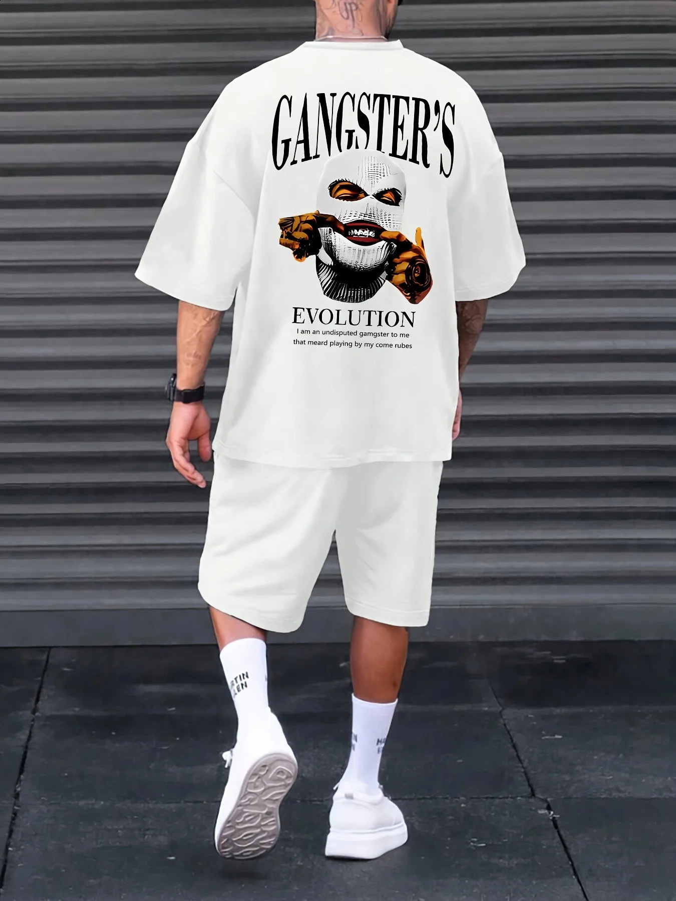 2025 summer mens unisex hiphop fashion top casual street short sleeved shorts 250430Z