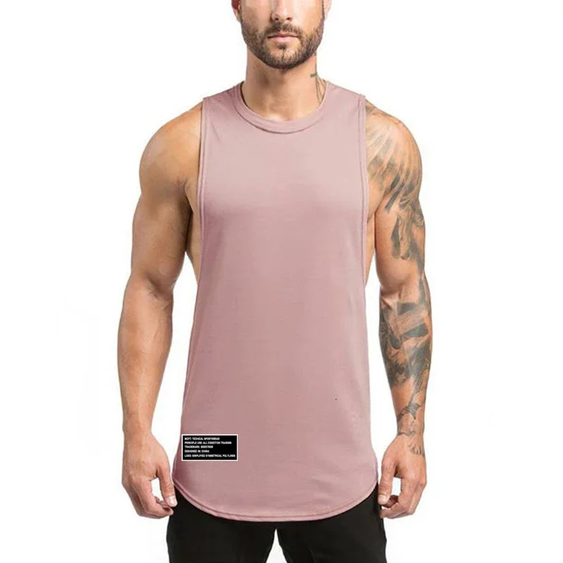 Summer Breathable Sports Underwear Gym Clothing Fitness Mens Tank Top Single Sleeve Cotton Sleeveless Tshirt 250430Z