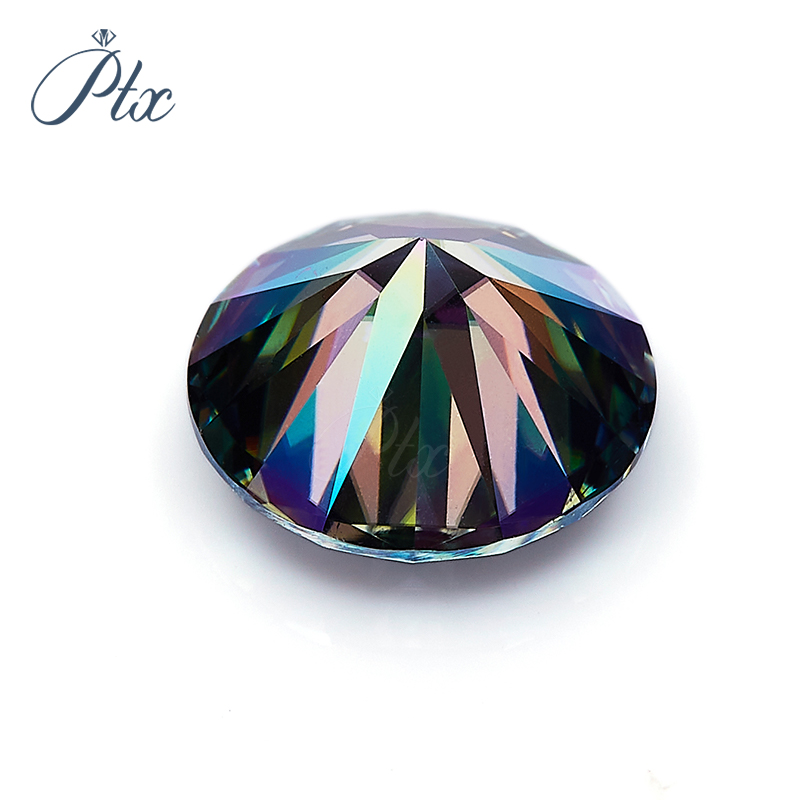 Round Brilliant Cut 1ct Moissanite Gemstone Multi-Colored Coated Wholesale Loose Stones for Jewelry Making VVS1 Quality with GRA Certificate