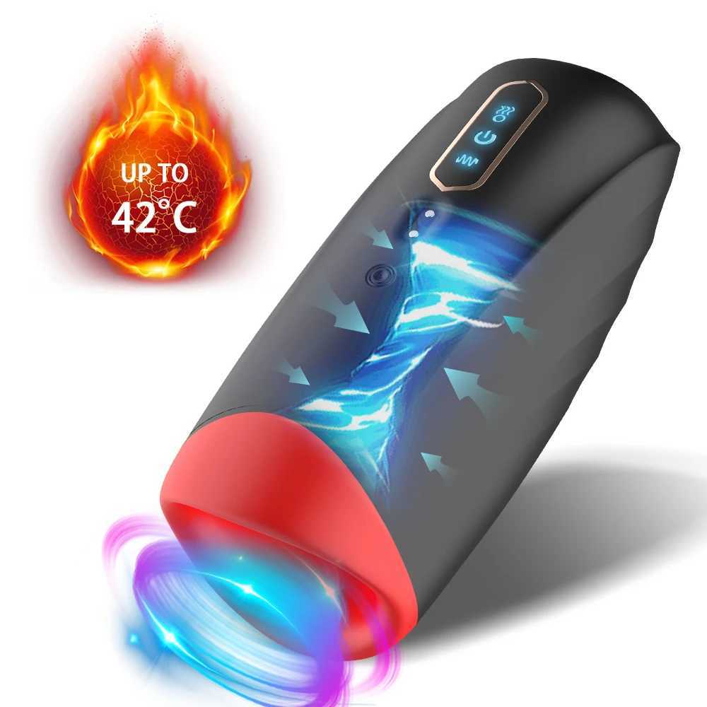 Male Masturbator Vibrator for Men Pussy Automatic Heating Sucking Oral Sex Cup Adult Intimate Toys Blowjob Machine MasturbationXJ250506