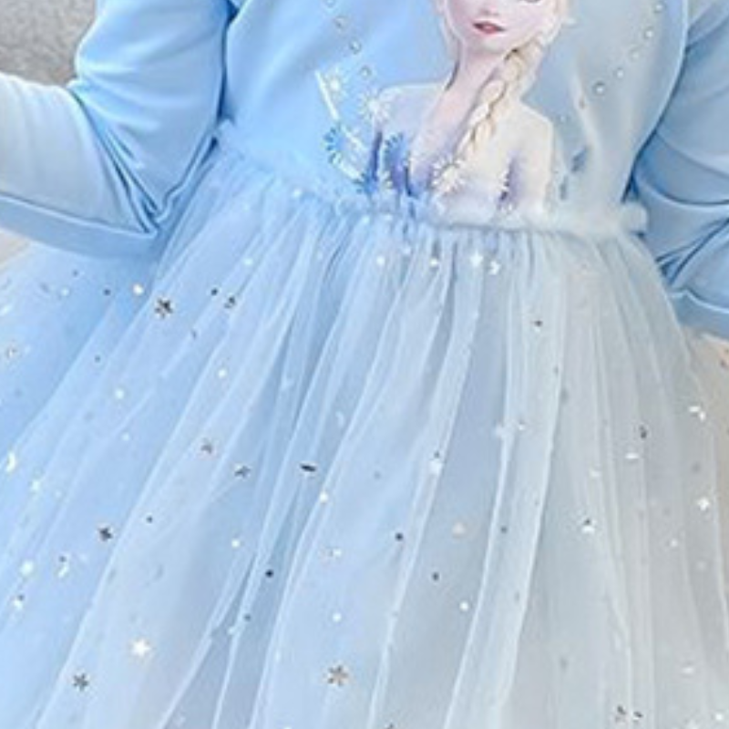 DISNEY Elsa princess dress kids designer clothes Girls' princess dress fluffy autumn skirt children's skirt.