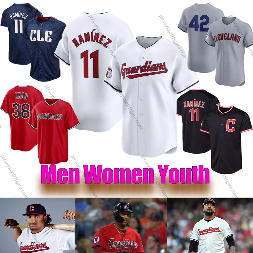 Guardians Baseball Jersey Steven Kwan Naylor Jose Ramirez Clase Brennan Freeman Shane Bieber Carlos Santana Men Women Youth Jersey