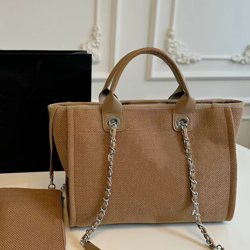 Retro denim beach bag classic combination bag luxury designer bag women's single-shoulder bag high-end handbag large-capacity shopping bag fashionable commuting bag