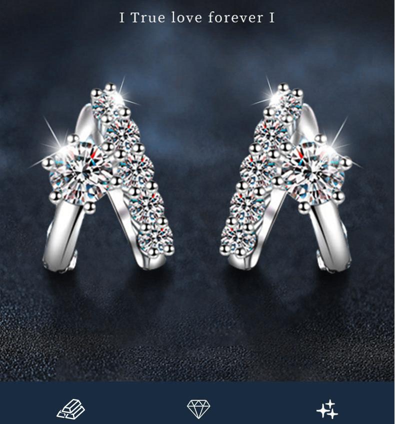 Elegant S925 Silver Moissanite Flower Stud Earrings - Luxury & Comfort