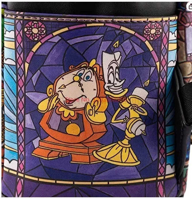 Disney Loungefly Disney Bags Beauty And The Beast Library Castle Scene Mini Backpacks Cartoon Double Shoulder Women Portable BackpackXJ250506
