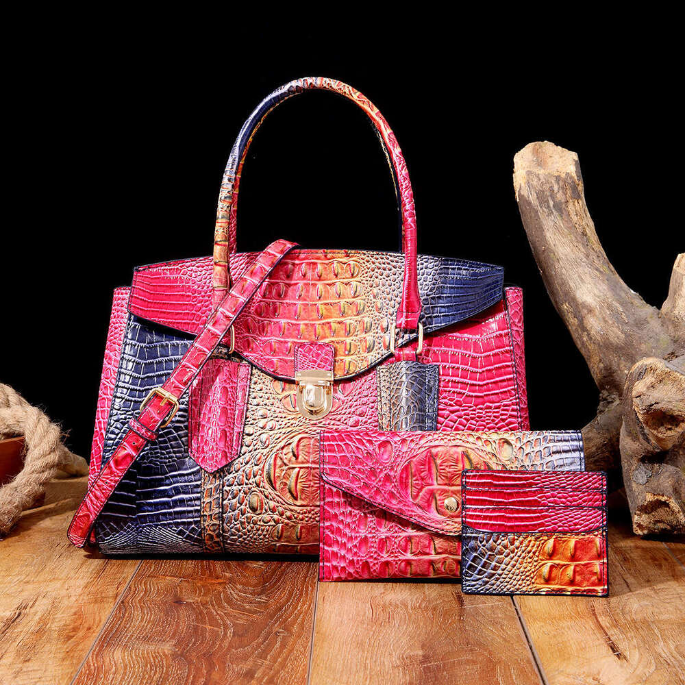 Handheld crossbody women s baozi mother bag colorful crocodile pattern Brahmin