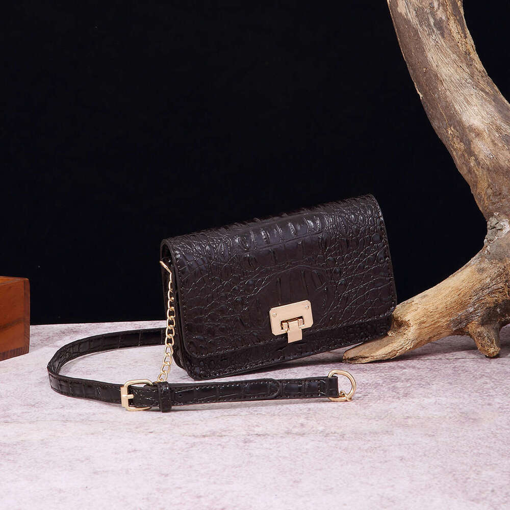 Cross body single shoulder women's bag with multicolored crocodile pattern Brahmin