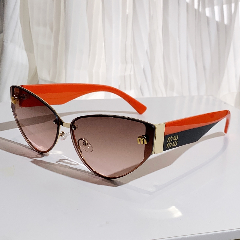 Designer sunglasses free shipping 2025 new fashionable commuting cat eye sunglasses trendy sunglasses