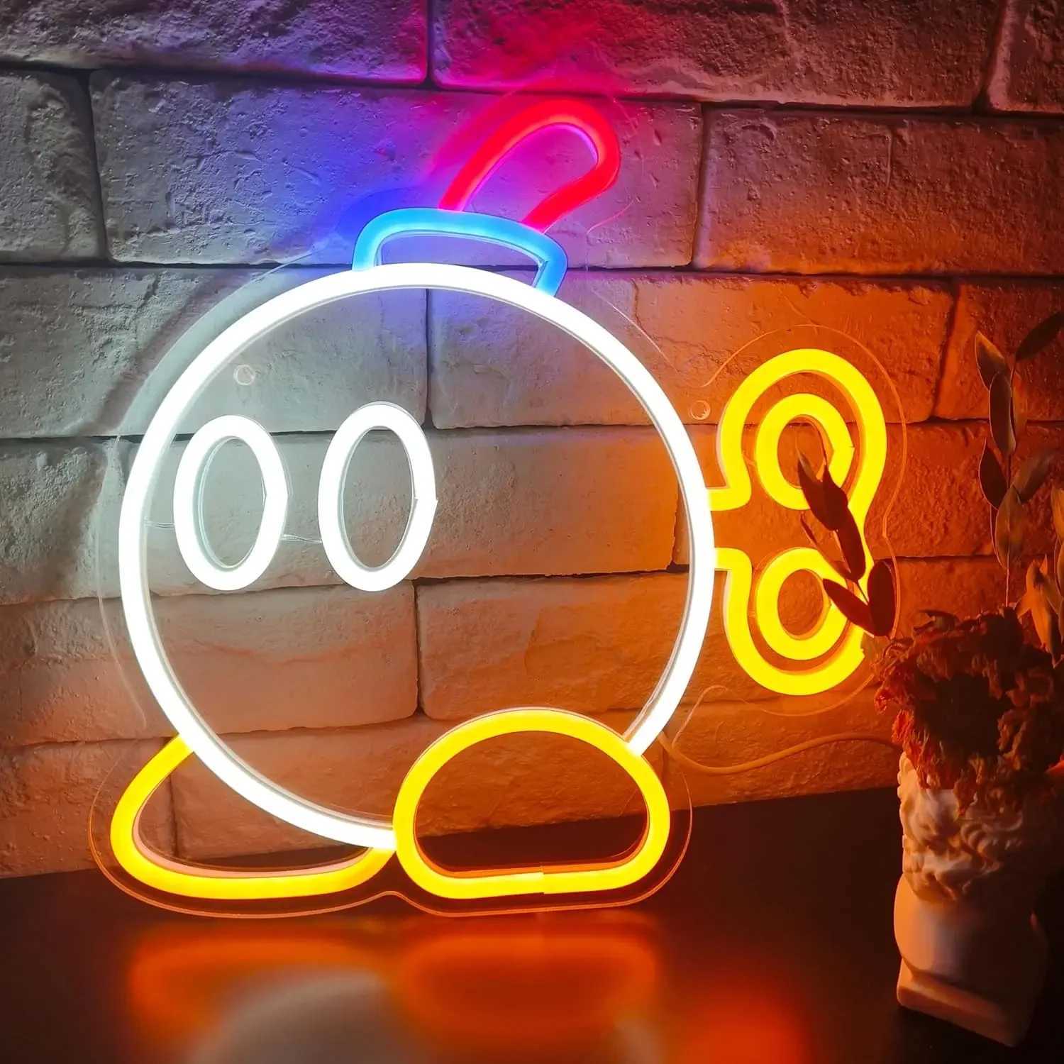 Bob-omb Mario LED Neon SignVideo Game Room Neon Light for Wall Decor Game Room and Desk Decoration Gamer Gifts Z250506