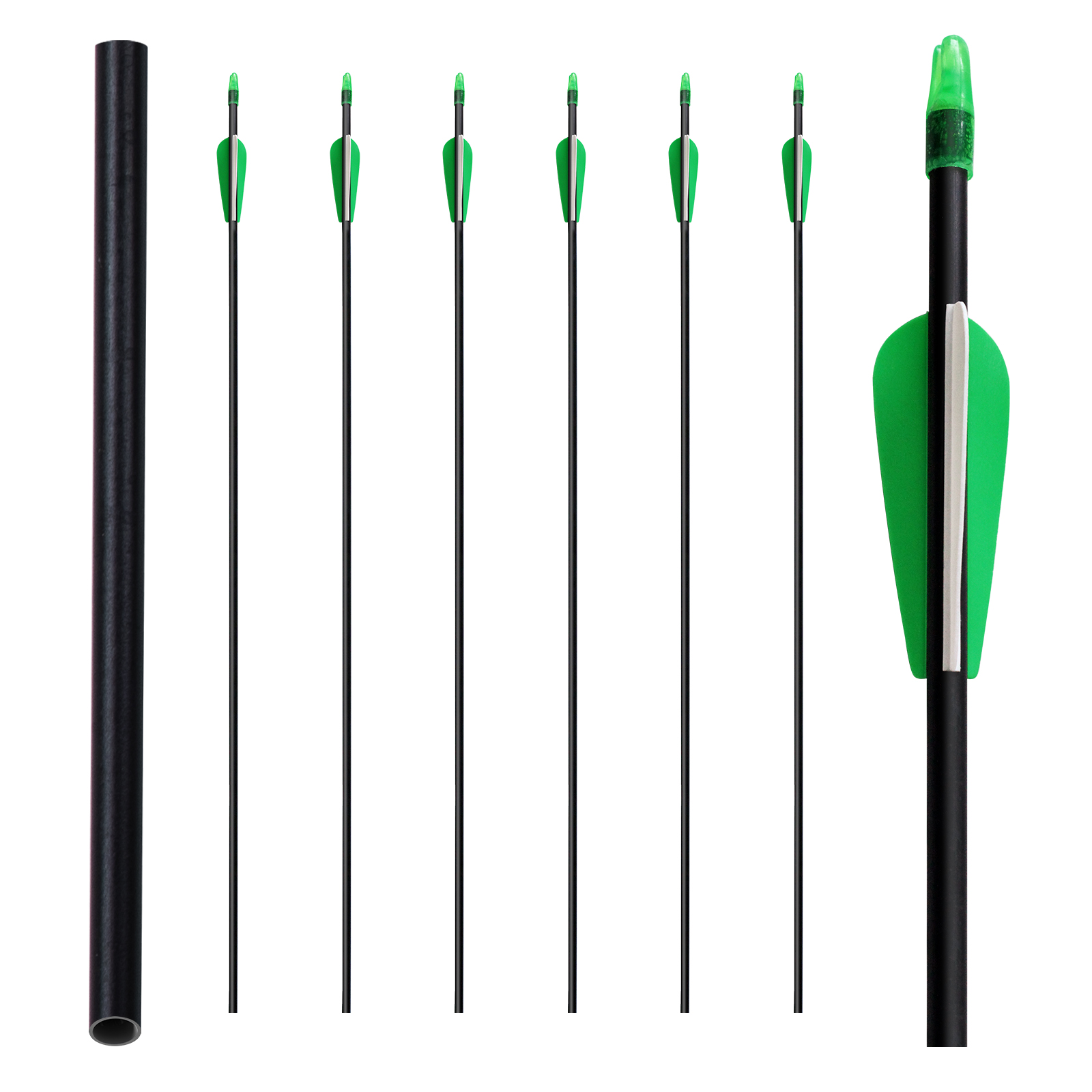 Archery Arrows 28inch Practice Training Targeting Arrows Fiberglass Arrows Excluding Arrowheads for Kids Youth and Teens (Pack of 6)