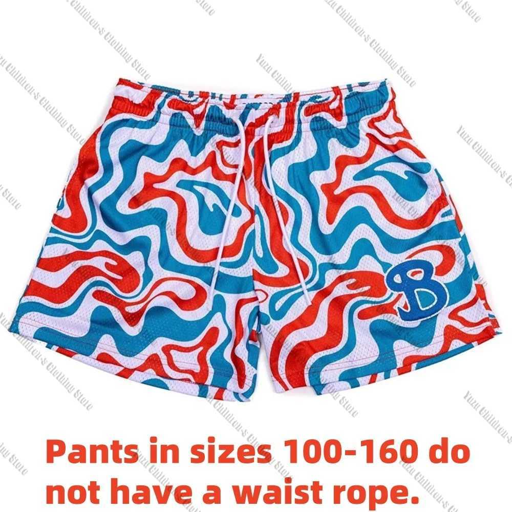 Quick-Drying American Trendy Brand Paint Wind Retro Sports Basketball Shorts Summer Childrens Mens Sports Breathable ShortsT250506
