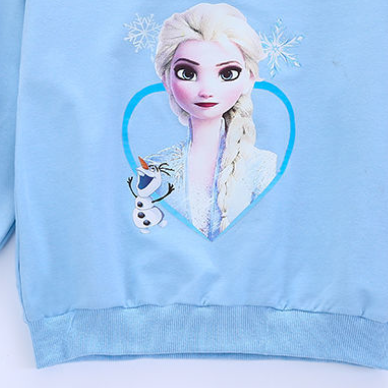 DISNEY Elsa princess kids clothes baby designer clothes Frozen girl two-piece set kids designer clothes Soft fabric.