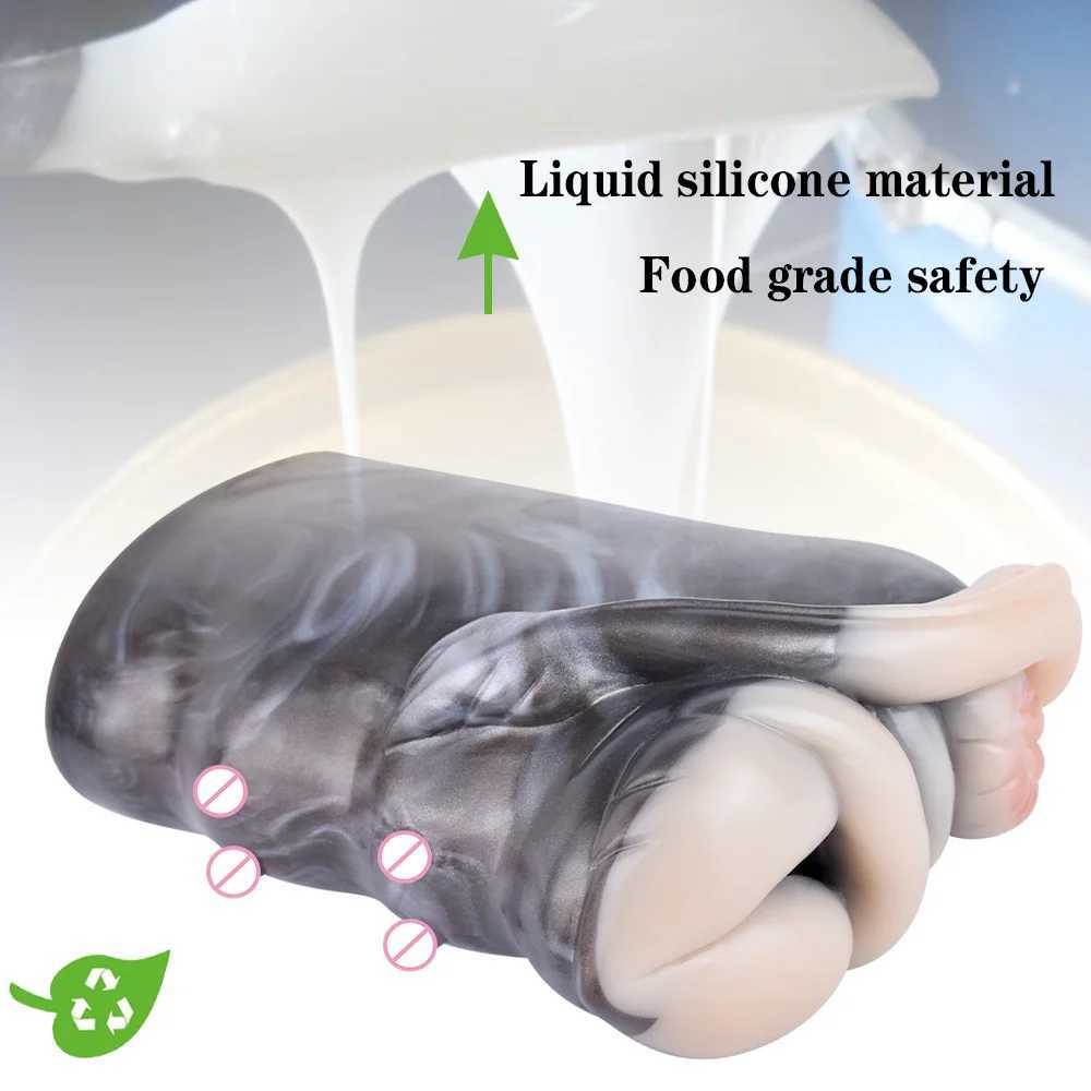 GEEBA Dual Channel Animal Giraffe Aircraft Cup Soft Silicone Male Masturbators Realistic Vagina Prostate Massage Adult Sex Toys W250506
