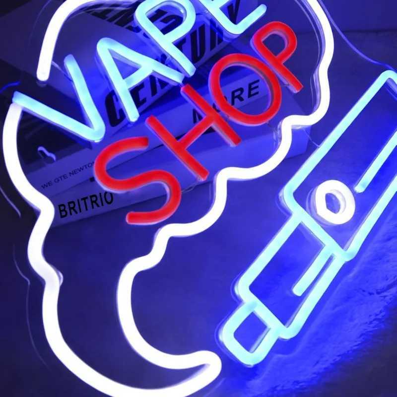 LED vape shop smoke neon sign cigar shop window display garage people cave wall decoration art sign Z250506