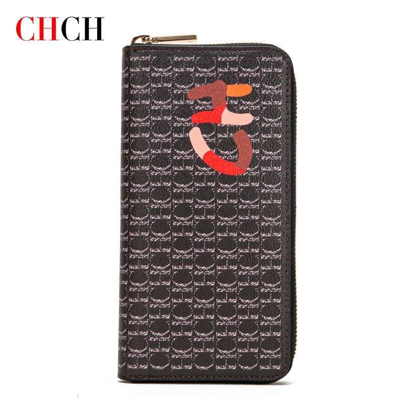 CHCH 2023 Designer Women Long Wallet Card Holder Printed Clutch Casual Zipper Pocket Phone Bags Ladies Female Purse