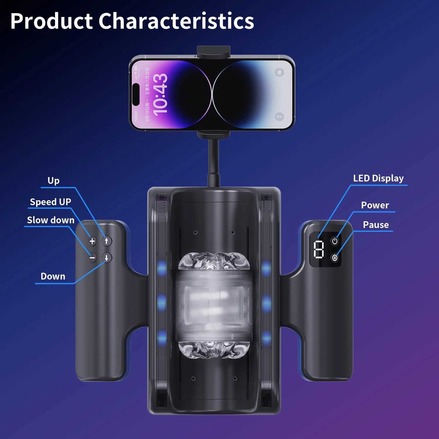 Automatic Telescopic Male Masturbator High Speed Piston Stroker Pocket Pussy with 12cm Thrusting Distance Sex Toys for Men 18XJ250506
