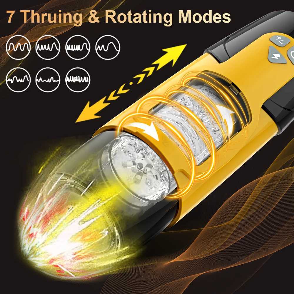 Strong rotating telescopic male masturbator with automatic piston masturbator cup for simulating oral sex in men as an adult product W250506