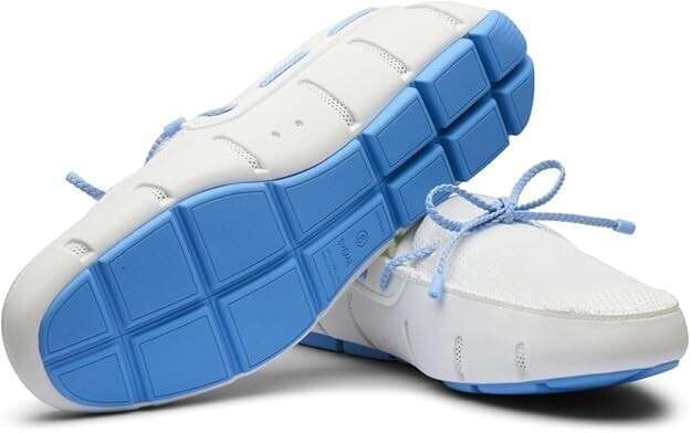 Brand New SWIMS Mens Braided Lace Shoes Casual Beach Loafer White/Blue US 8