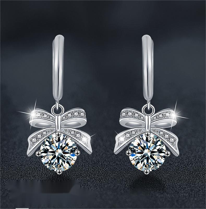 Elegant Moissanite-Studded Sterling Silver Chandelier Earrings Inspired by Nature's Beauty