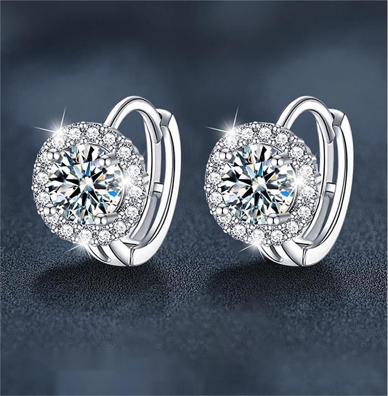 S925 Sterling Silver Moissanite Sunflower Hoop Earrings for Women Hypoallergenic Lightweight Jewelry