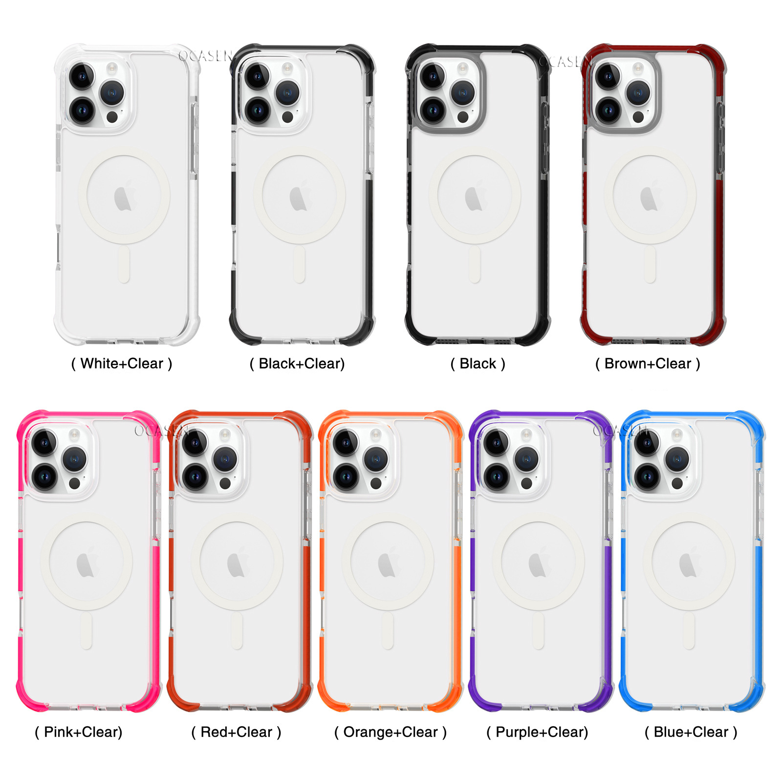 Premium Strong Magnetic Shockproof Transparent Clear Acrylic Phone Cases for iPhone 16 16E 15 14 13 12 11 Pro MAX Mini XS Max X XR 6 7 8 Plus Military