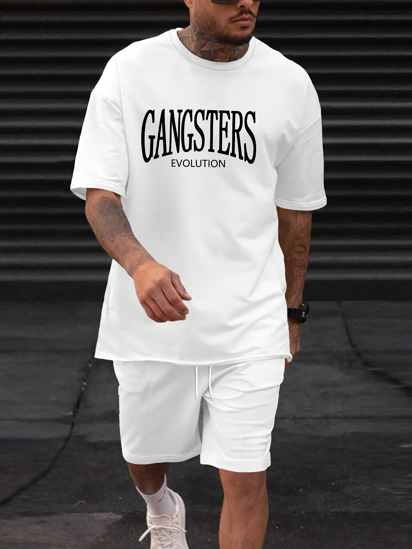 2025 summer mens unisex hiphop fashion top casual street short sleeved shorts 250430Z