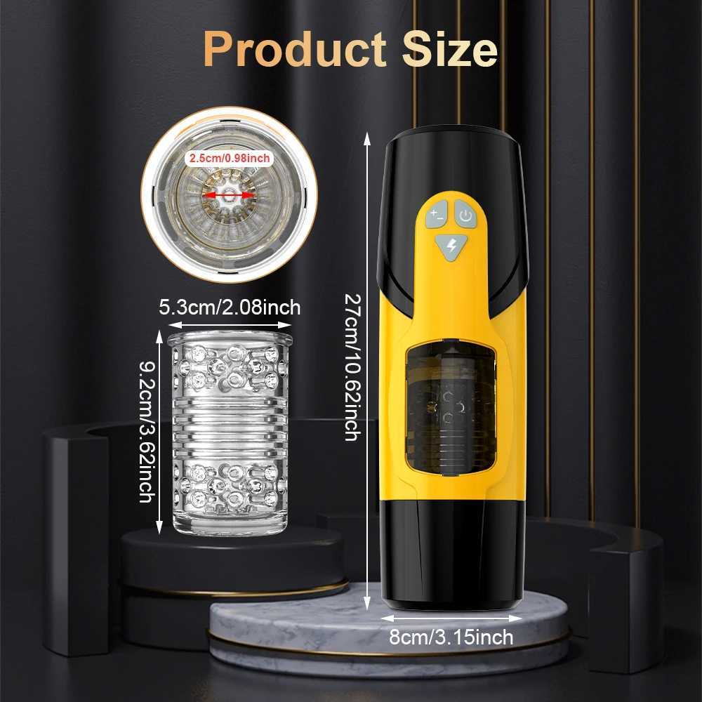 Strong rotating telescopic male masturbator with automatic piston masturbator cup for simulating oral sex in men as an adult product W250506